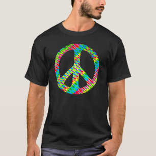 T-shirt tingido em nó da "paz"
