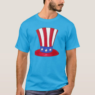 T-shirt Tio Sam Hat Stars e Strips Patrióticos 4 de julho