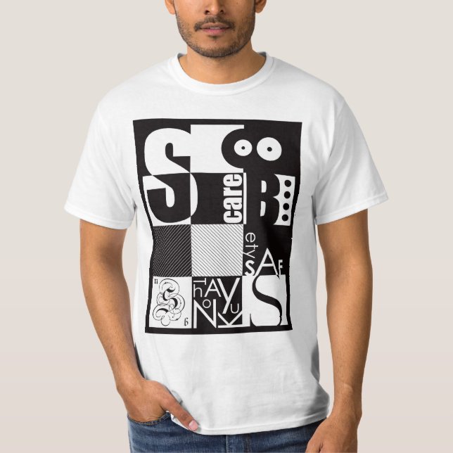T-shirt Tipografia abstrata (Frente)