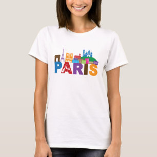 T-shirt Tipografia colorida de Paris, France  