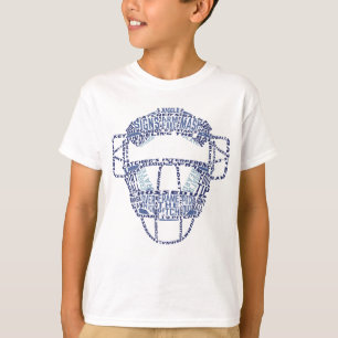 T-shirt Tipografia da máscara dos coletores do basebol