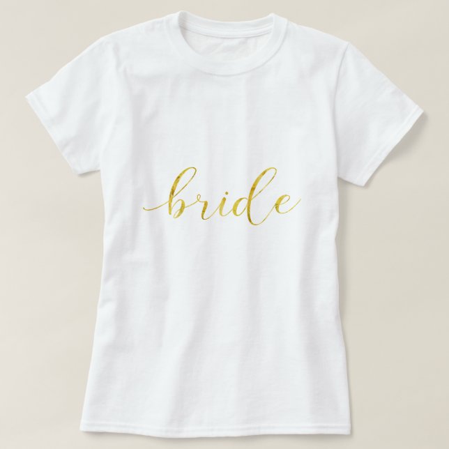 T-shirt Tipografia do Gold Foil Bride (Frente do Design)