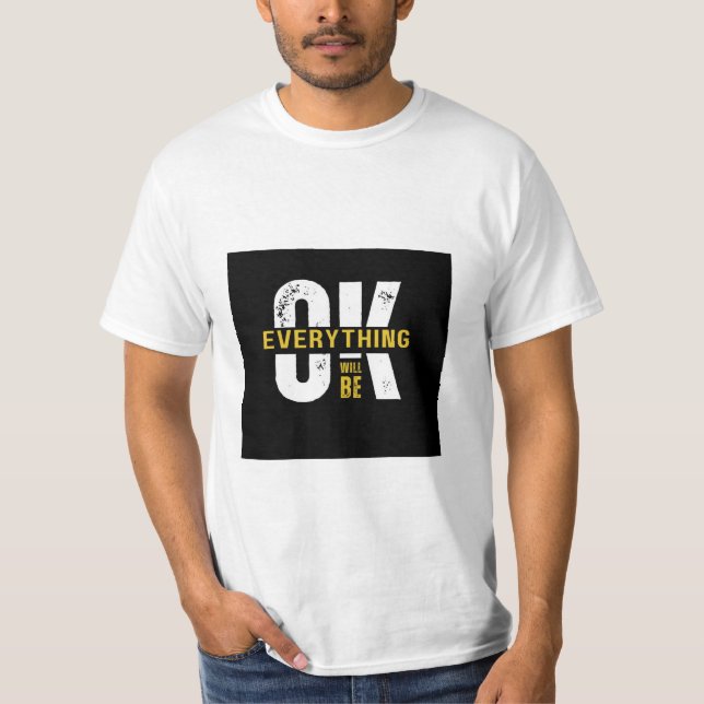 T-shirt tipográfica preta e amarela (Frente)