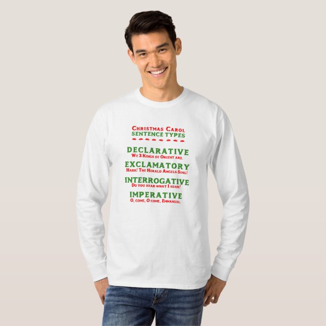 T-shirt Tipos de Frases de Natal (Frente Completa)