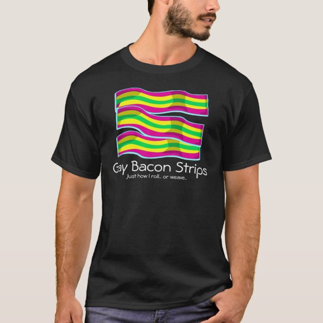 T-shirt Tiras de bacon alegres (Frente)