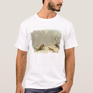 T-shirt Tiro do pato no inverno (óleo em canvas)