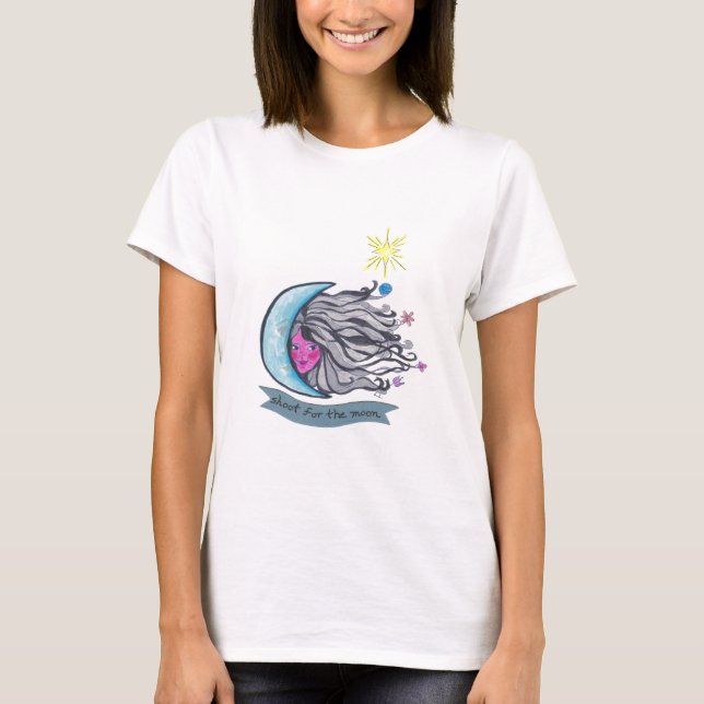 T-shirt Tiro para a lua (Frente)