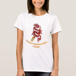 T-shirt Titã internacionais do triângulo (texto Dourado)