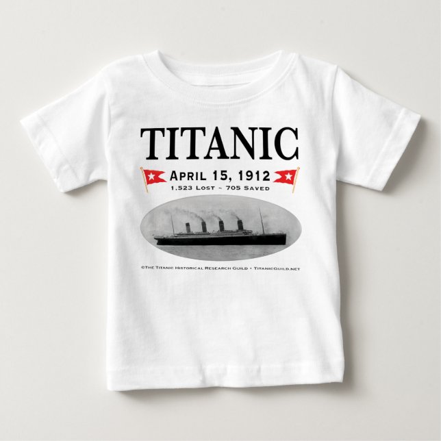 T-shirt titânico da criança do navio do fantasma (Frente)