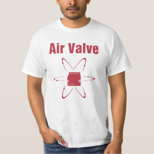 T-shirt Título do vermelho da válvula de ar