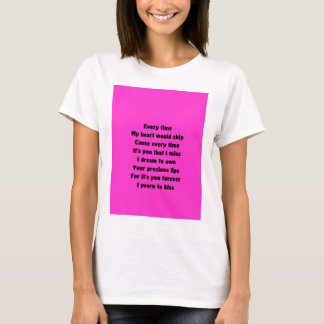 T-shirt Toda vez que meu coração pulava