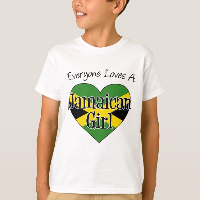 T-shirt Todos ama uma menina jamaicana (Frente)