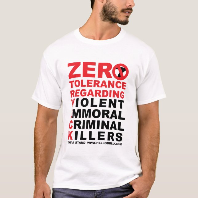 T-SHIRT TOLERÂNCIA ZERO (Frente)