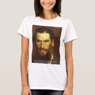 T-shirt Tolstoy "Mude-te a ti próprio" Palavra de Palavra