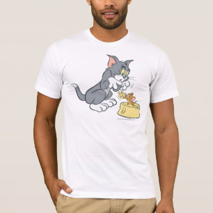 T-shirt Tom e Jerry alimentam o gato