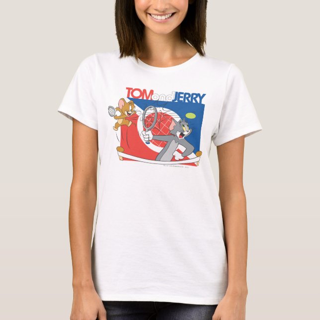 T-shirt Tom e Jerry Tênis Stars 4 (Frente)