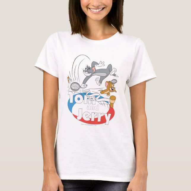 T-shirt Tom e Jerry Tênis Stars 7 (Frente)