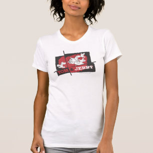 T-shirt Tom e Jerry vermelhos e pretos