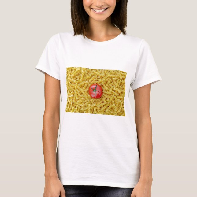 T-shirt Tomate com massa fusilli (Frente)