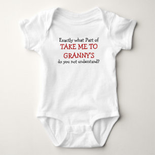 T-shirt Tome-me ao Bodysuit da criança do bebê da avó