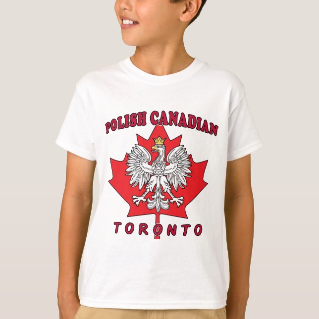 T-shirt Toronto Polonês Folha Canadense (Frente)