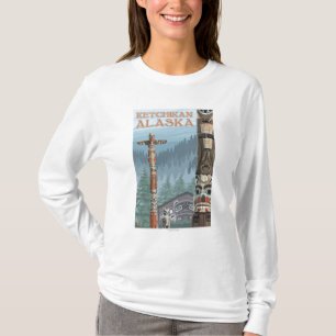 T-shirt Totem pólos - Ketchikan de Alaska, Alaska