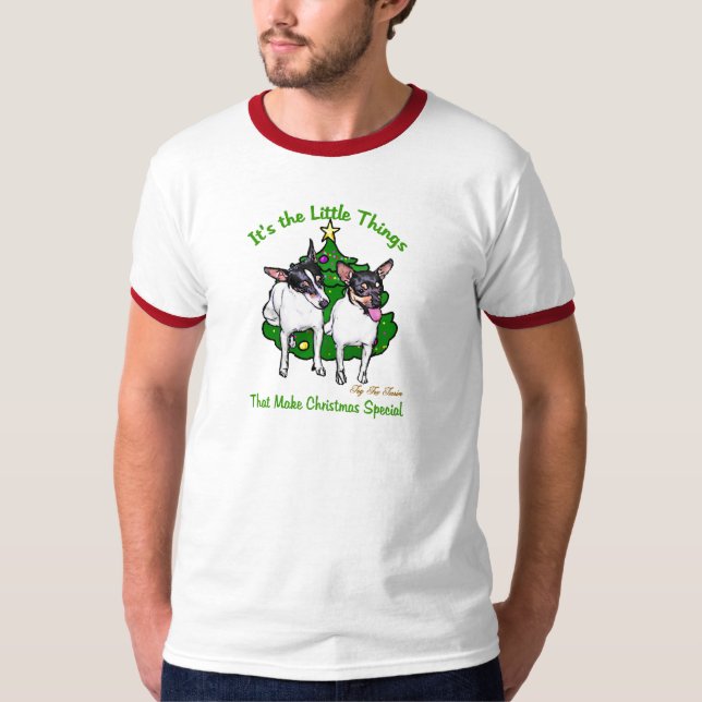 T-shirt Toy Fox Terrier presentes de Natal (Frente)