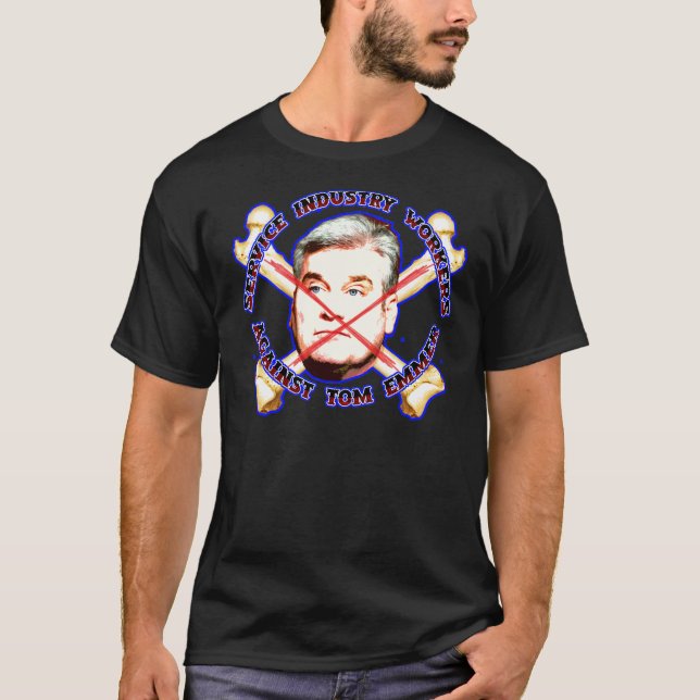 T-shirt trabalhadores da indústria de serviços contra o (Frente)