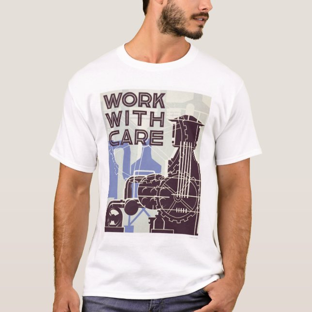 T-shirt Trabalho com cuidado WPA 1937 (Frente)