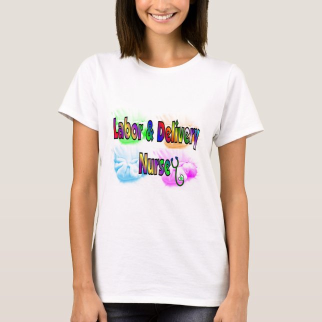 T-shirt Trabalho & enfermeira da entrega (Frente)