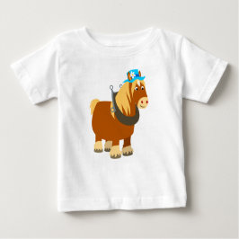 T-shirt Traço de Cartoon Bonito Breton Horse Baby T Shirt