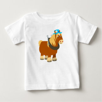 T-shirt Traço de Cartoon Bonito Breton Horse Baby T Shirt