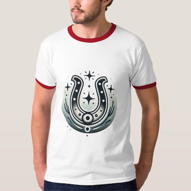 T-Shirt Tradicional de Ferradura Sortudo (Frente)