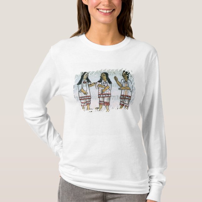T-shirt Trajes astecas fêmeas (Frente)