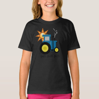 T-shirt Trator azul da tacada leve da tacada leve