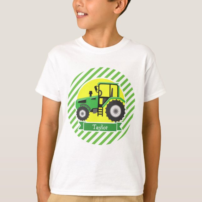 T-shirt Trator de Fazenda Verde com Verde e Branco Amarelo (Frente)