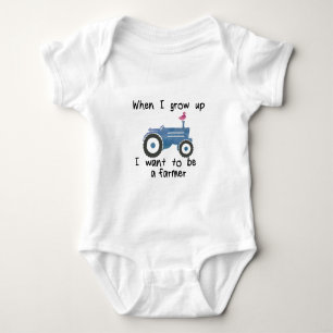 T-shirt Trator & pato azuis. Eu quero ser um design do