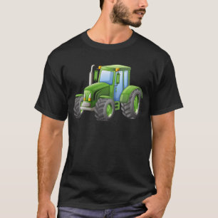 T-shirt Trator verde com rodas grandes