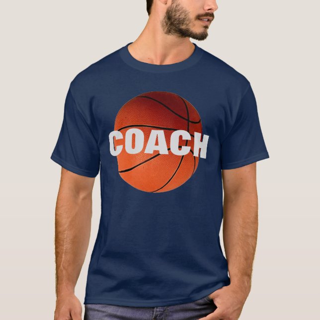 T-Shirt Treinador de Basquete - Cor Azul-Marinho (Frente)