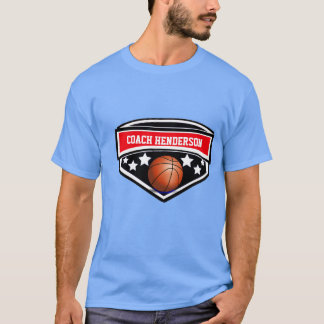T-shirt Treinador de basquete, preto e branco, personaliza
