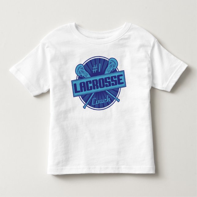 T-shirt Treinador de Lacrosse nº 1 (azul) (Frente)