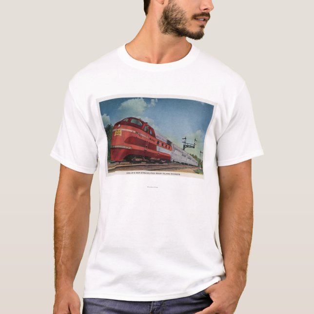 T-shirt Trem de RocketStreamlined da ilha da rocha (Frente)