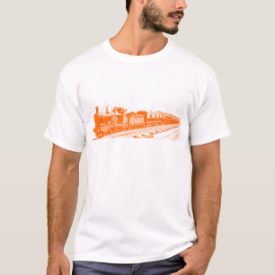 T-shirt Trem do vintage - laranja