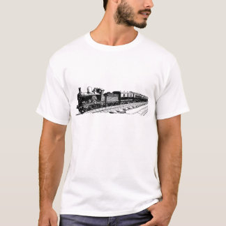T-shirt Trem do vintage - preto