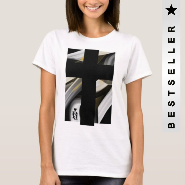 T-Shirt Trend Abstrato Art Black White Dourado (Criador carregado)
