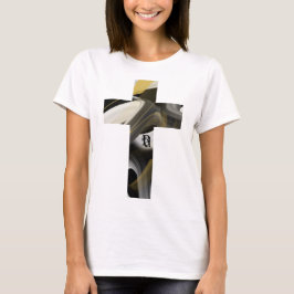 T-Shirt Trend Abstrato Art Black White Dourado