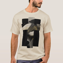 T-Shirt Trend Abstrato Art Black White Dourado
