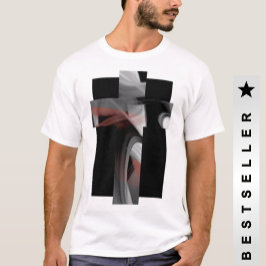 T-Shirt Trend Abstrato Black White Powdery