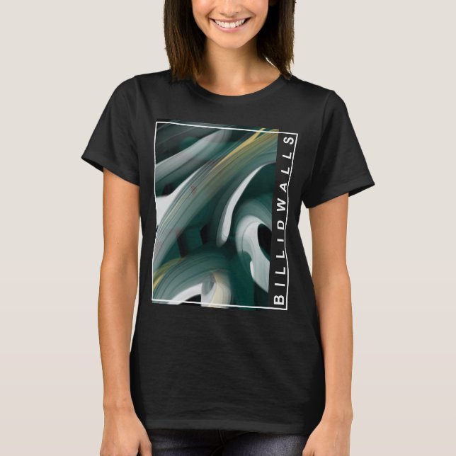 T-Shirt Trend Abstrato preto branco verde (Frente)