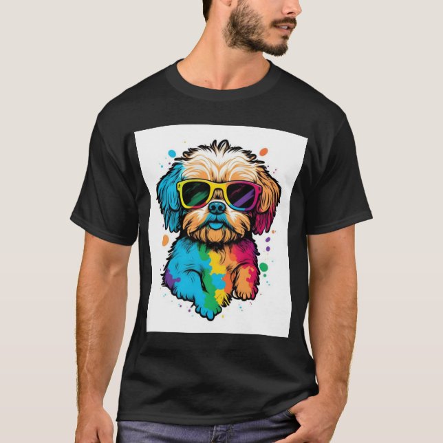 T-Shirt Trendy Dog Lover - Perfeito para Pet Desig (Frente)